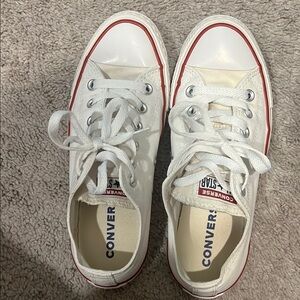 Converse White and Red Low-Top Sneakers